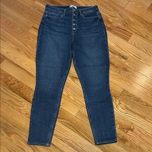 PAIGE High Rise Dark Blue Jeans